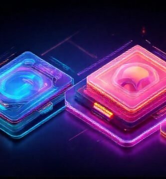 Diseño digital futurista y tridimensional vibrante