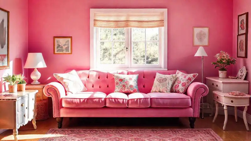 Un dormitorio adolescente rosa y encantador