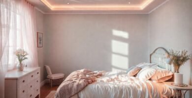 Un dormitorio pastel