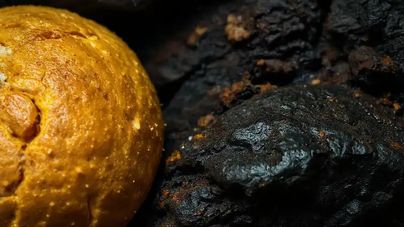 Hongos consumen pan en humedad oscura