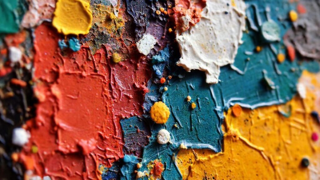 Texturas pintadas vibrantes se mezclan creativamente