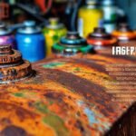 Taller vibrante con metal y solventes