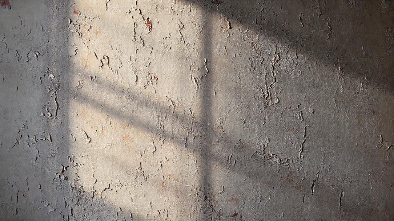 Un muro decadente, imperfectamente pintado y triste