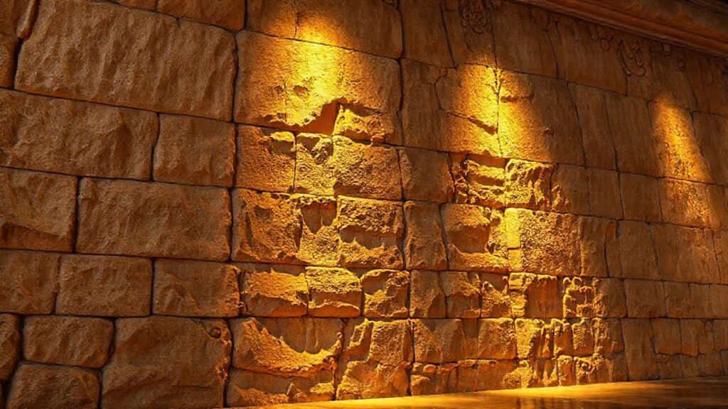 Muro de piedra esculpido