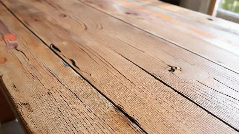Mesa de madera pintada