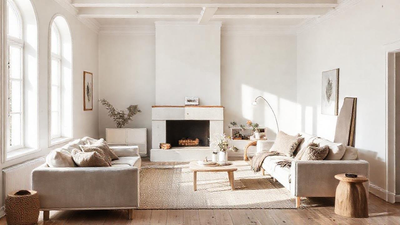 Un salón escandinavo sereno y minimalista