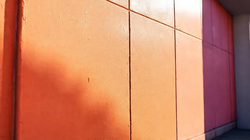 Pared moderna refleja colores vibrantes