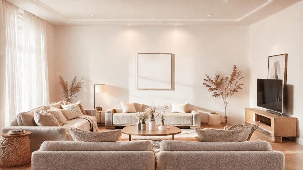 Una sala neutra y serena