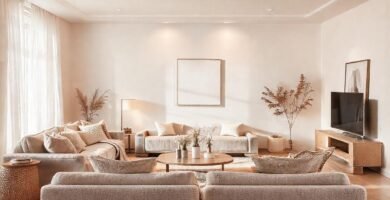 Una sala neutra y serena