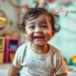 Un niño juguetón en un espacio alegre