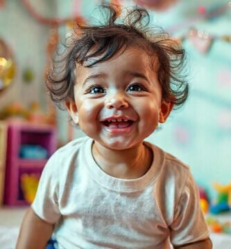 Un niño juguetón en un espacio alegre