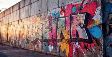 Graffiti urbano explode con colores vibrantes