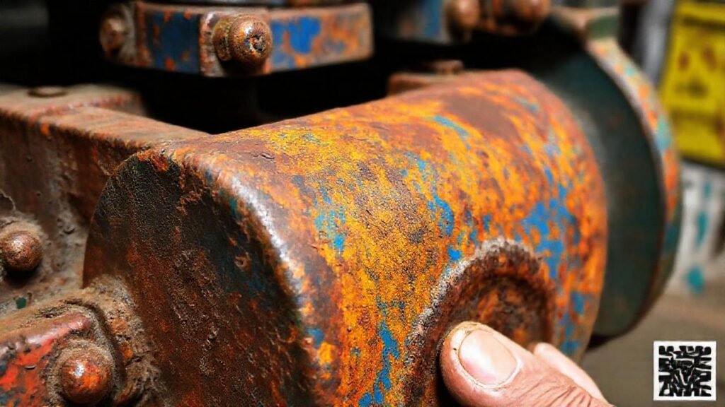 El metal oxidado exhibe un brillante acabado