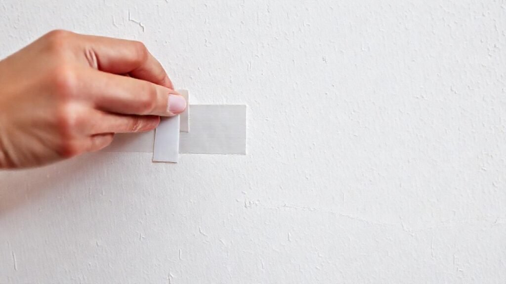 Se aplicó cinta para proteger la pared