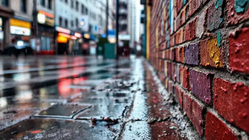 La ciudad húmeda revela decadencia visual