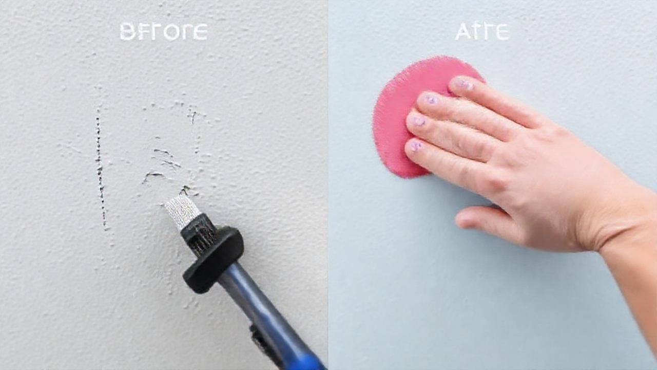 Restauración experta, pared renovada y vibrante
