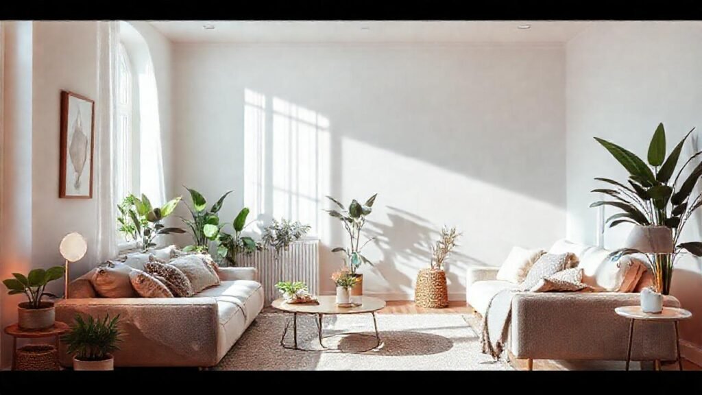 Un salón sereno y acogedor