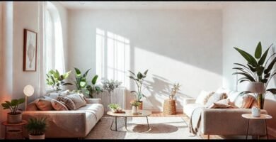 Un salón sereno y acogedor