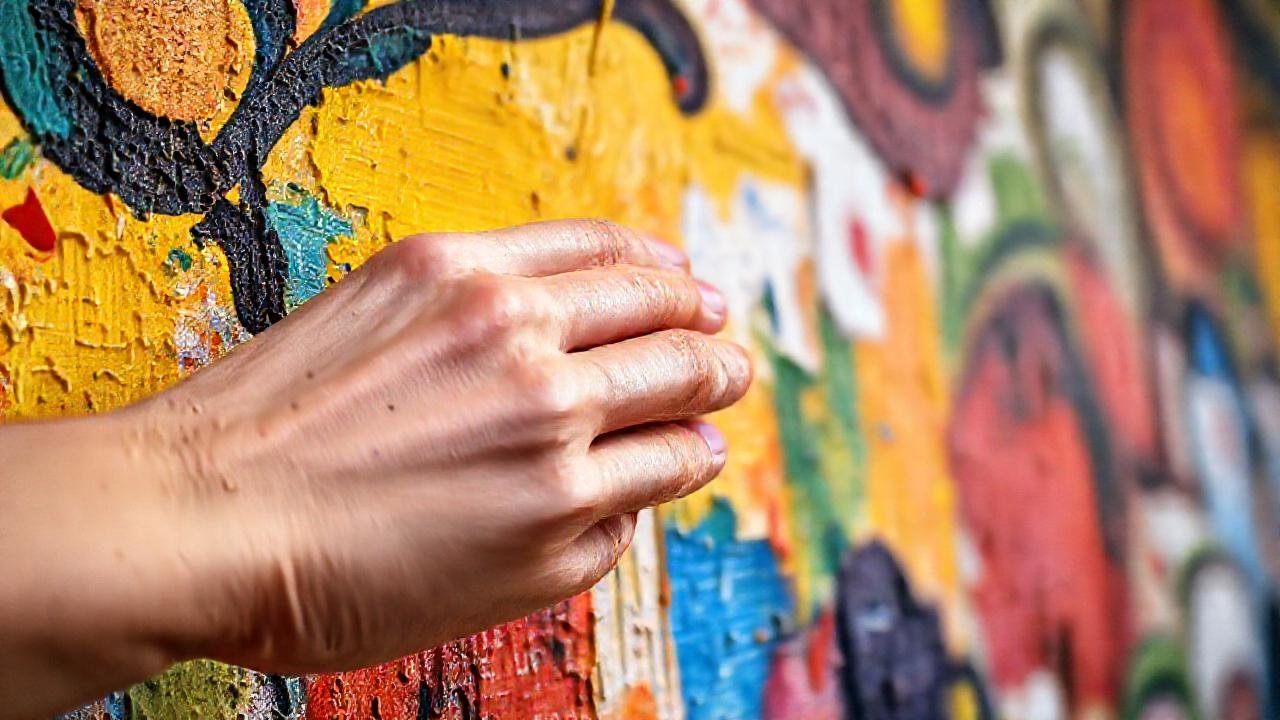 Una pintura mural vibrante y artística