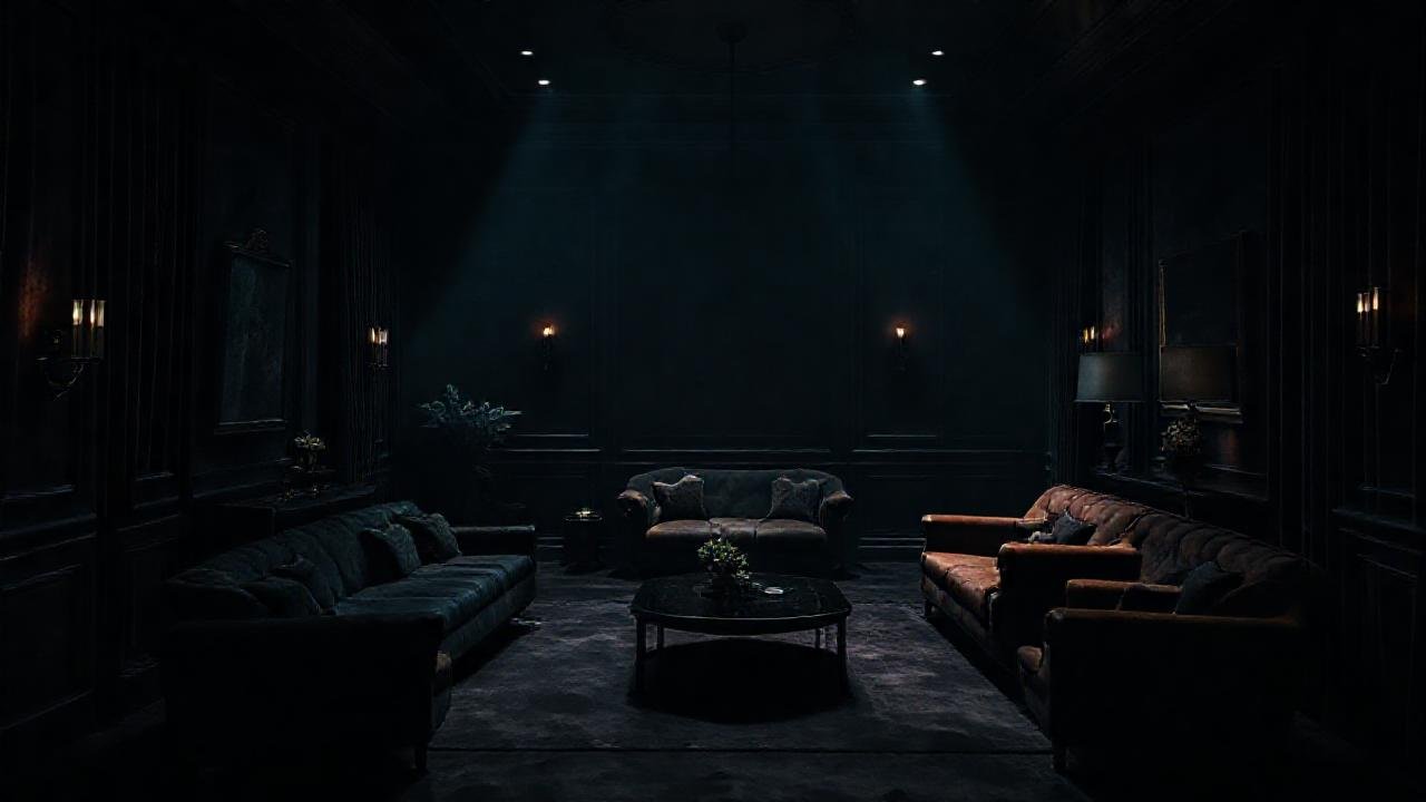 Una habitación elegante y oscura