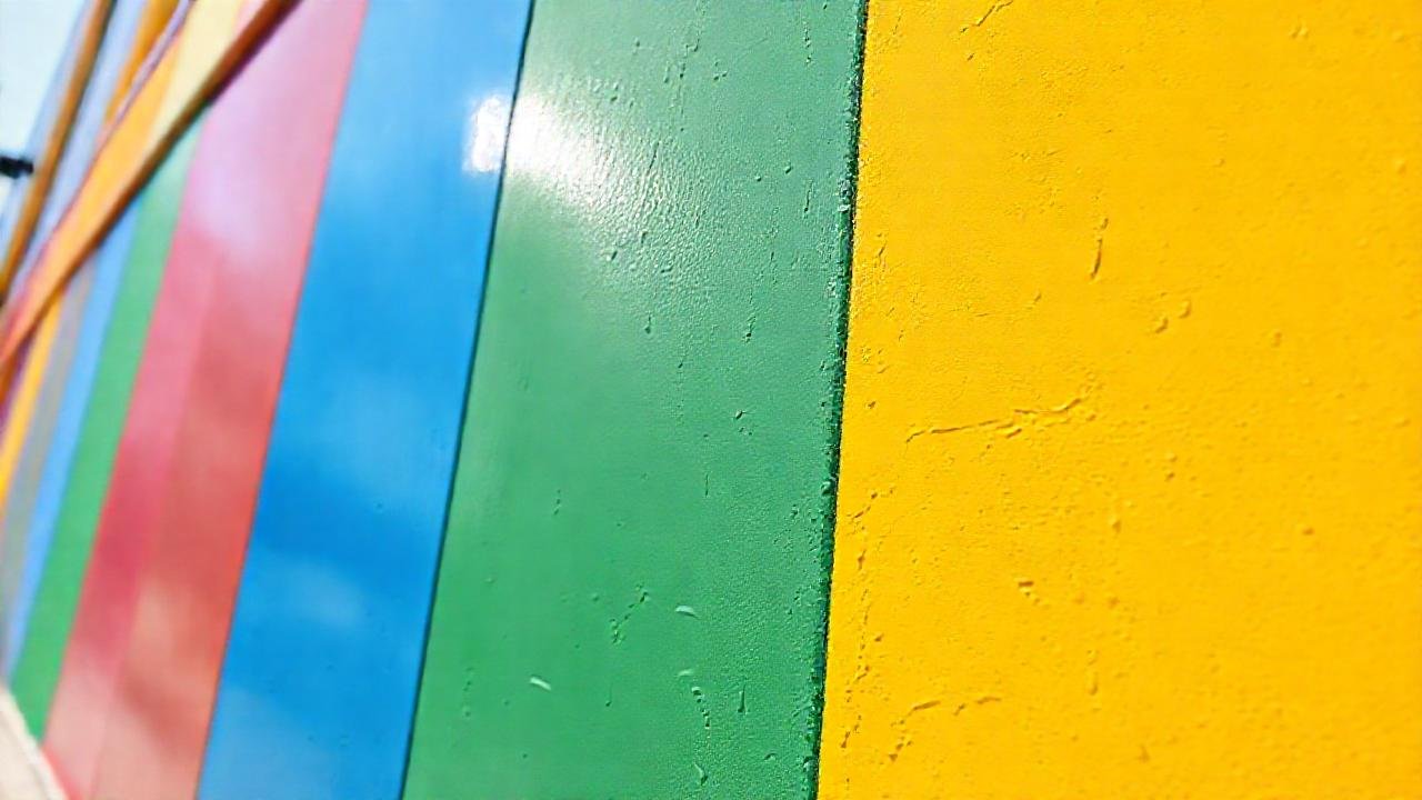 Pared moderna, colorida y brillante