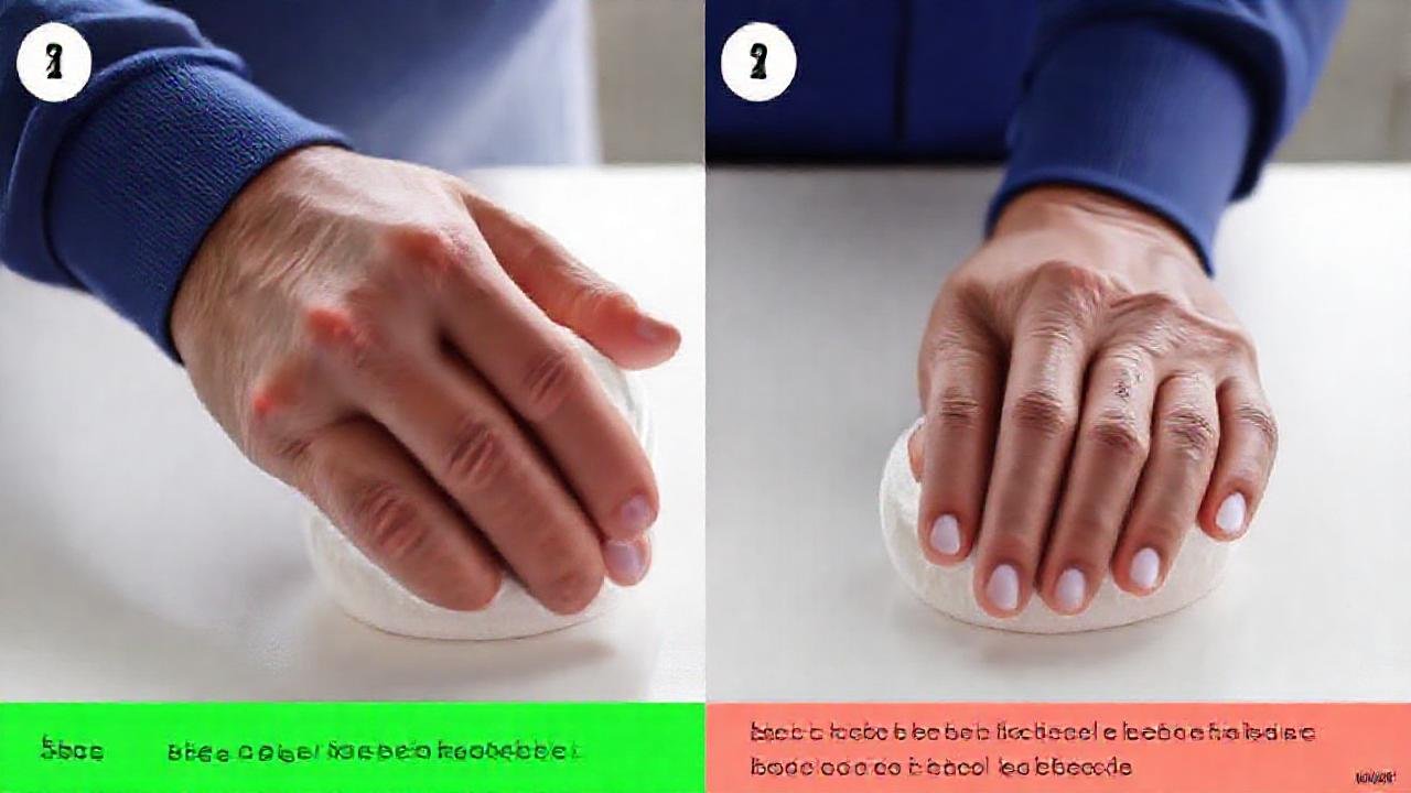 Manos demuestran técnica de limpieza uniforme