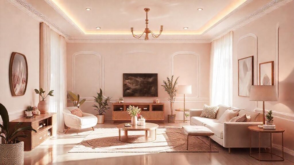 El diseño de interiores de pastel es calmante