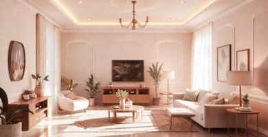 El diseño de interiores de pastel es calmante