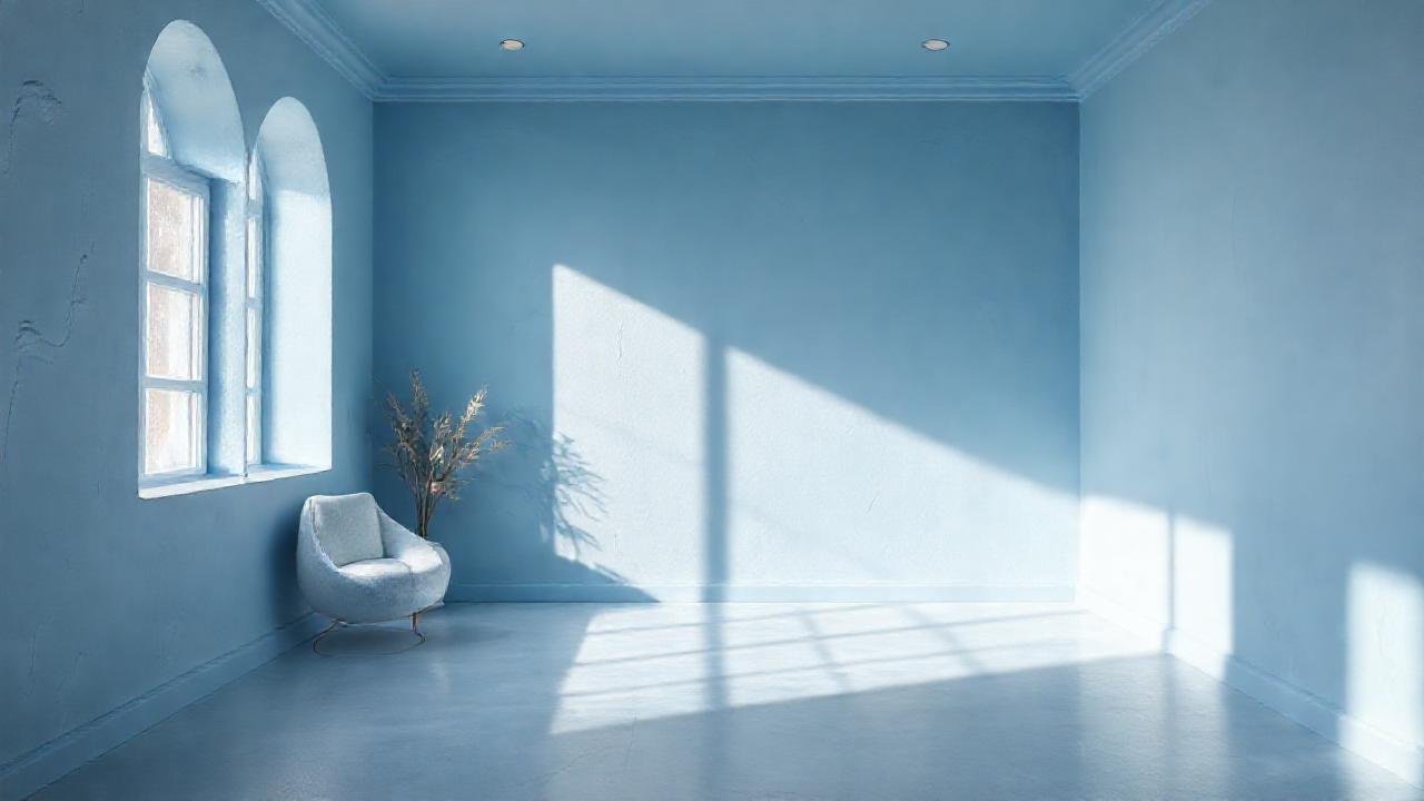 La habitación azul evoca tranquilidad y sueños