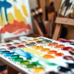 Un artista principiante usa óleo con luz cálida