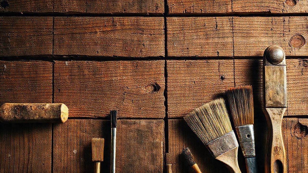 Un panel de madera vintage y artístico