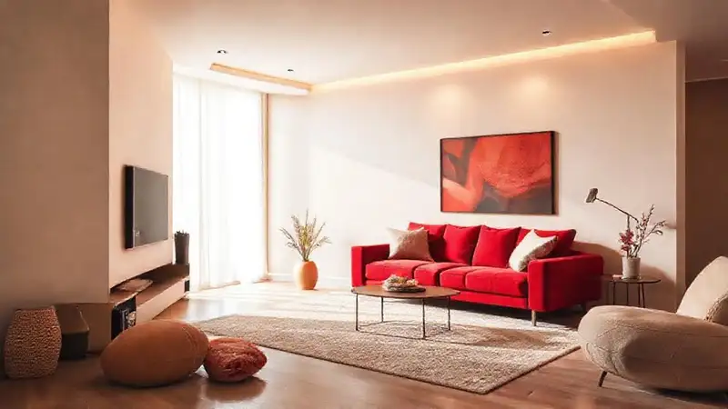 Un salón neutro y acogedor