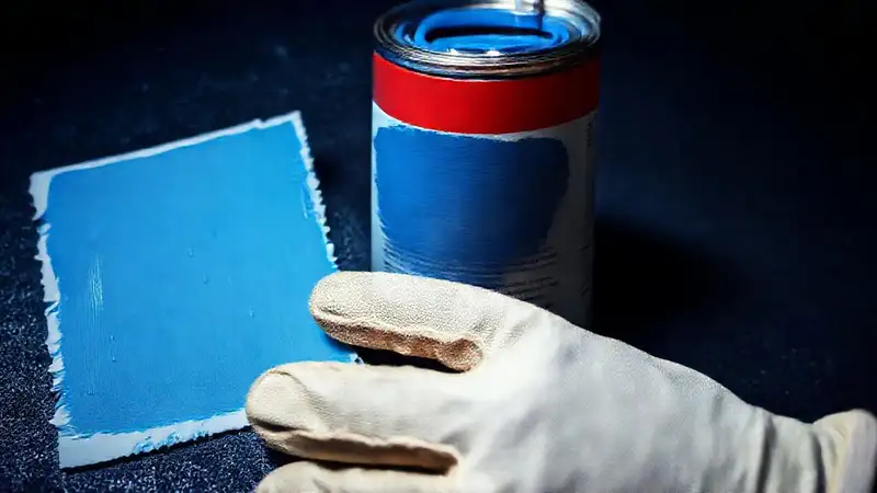 Sellador de pintura azul en dramatismo