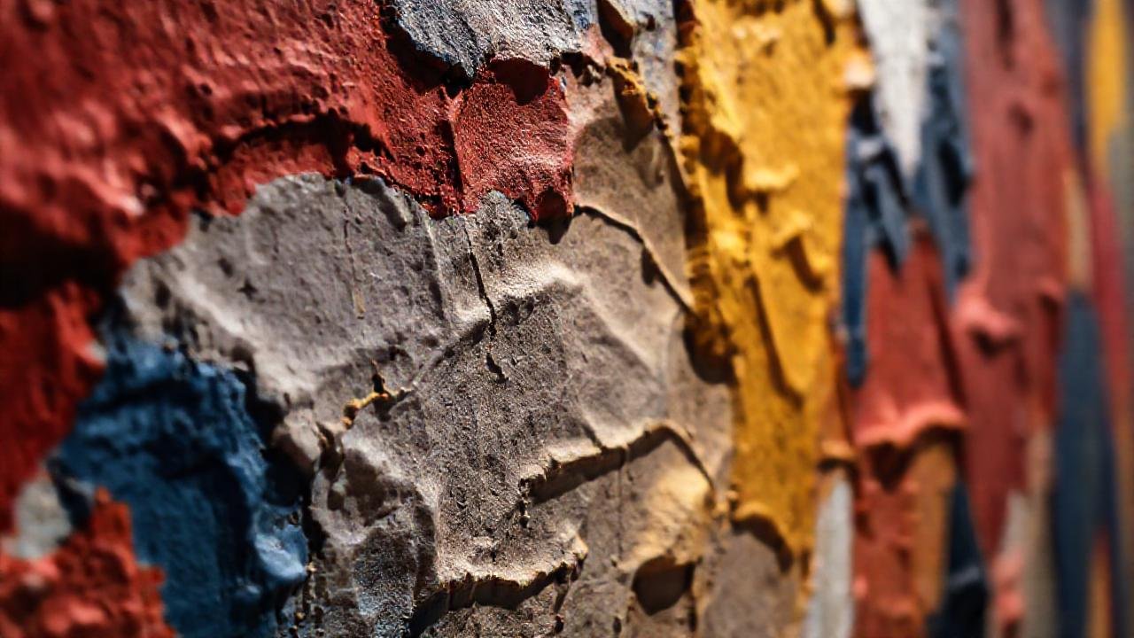 Mural texturizado, colorido y artístico