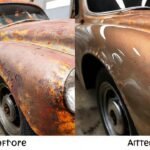 El coche oxidado se transformó con pintura