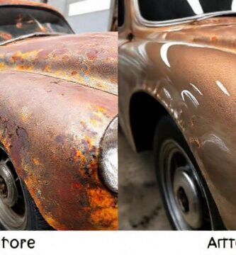 El coche oxidado se transformó con pintura