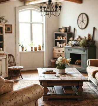 Un salón rústico con encanto vintage