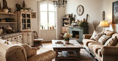 Un salón rústico con encanto vintage