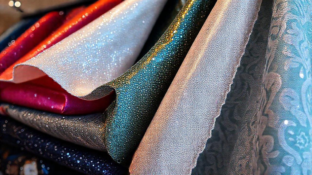 Muestras textiles brillantes adornan un interior moderno