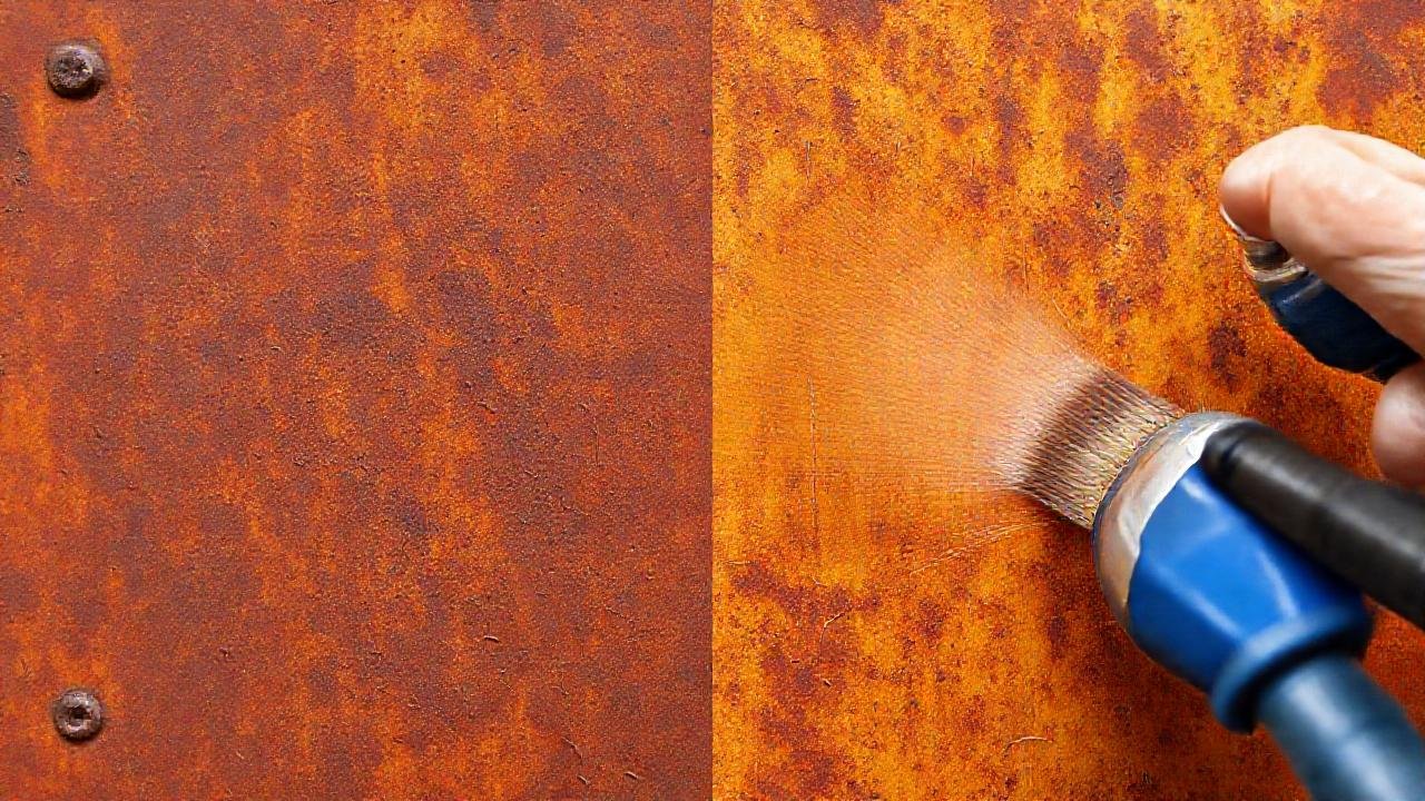 Metal oxidado y pintura vibrante se contrastan