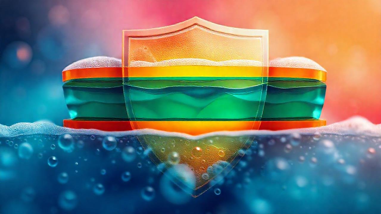 Escudo digital vibrante y detallado