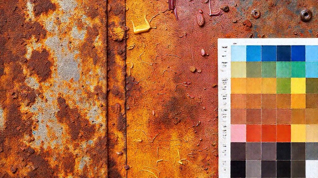 Texturas metálicas coloridas e informativas