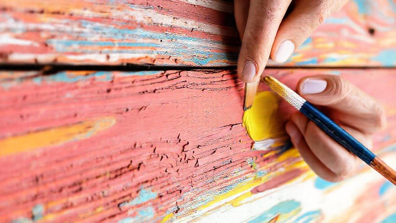 Texturas de pintura, colores vibrantes y arte
