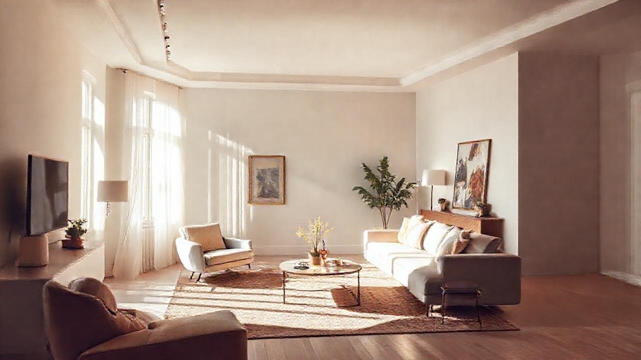 Diseño interior moderno, ambiente sereno y elegante