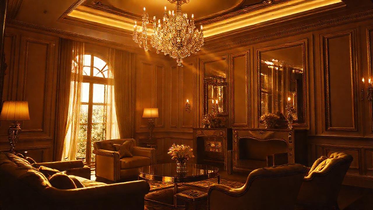 Un espacio elegante y lujoso, iluminado cálidamente