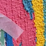 Pintura texturizada con cinta y esponja