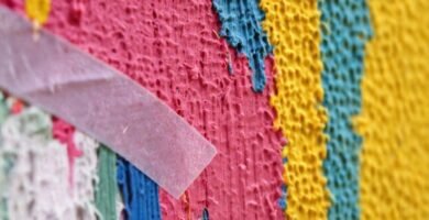 Pintura texturizada con cinta y esponja