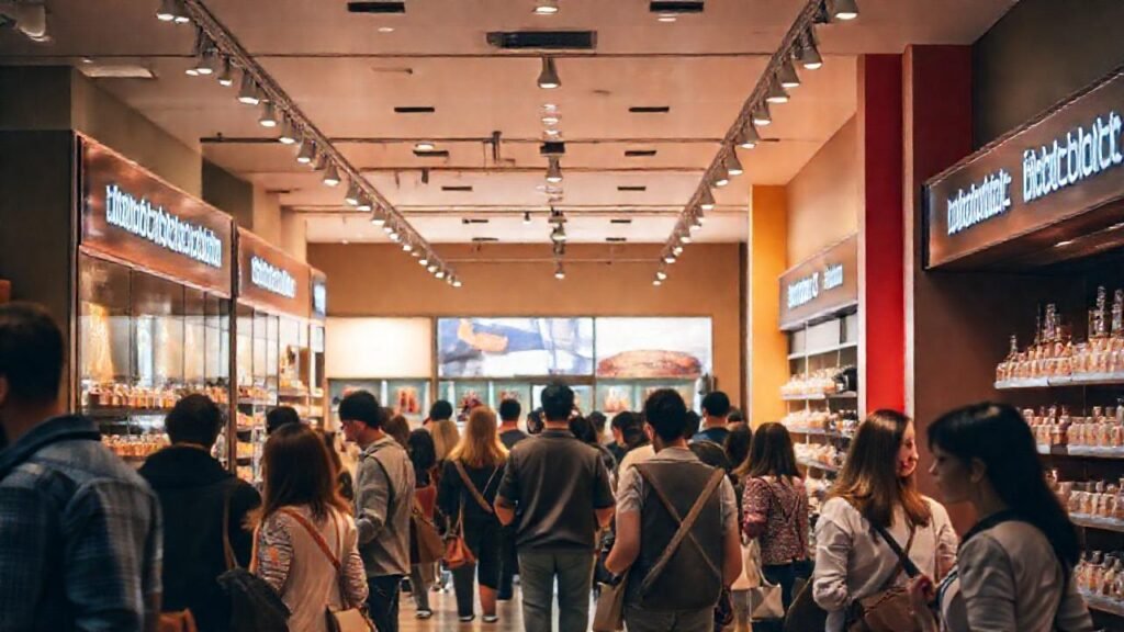 Tienda moderna: ambiente cálido y acogedor