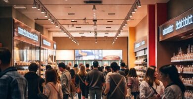Tienda moderna: ambiente cálido y acogedor