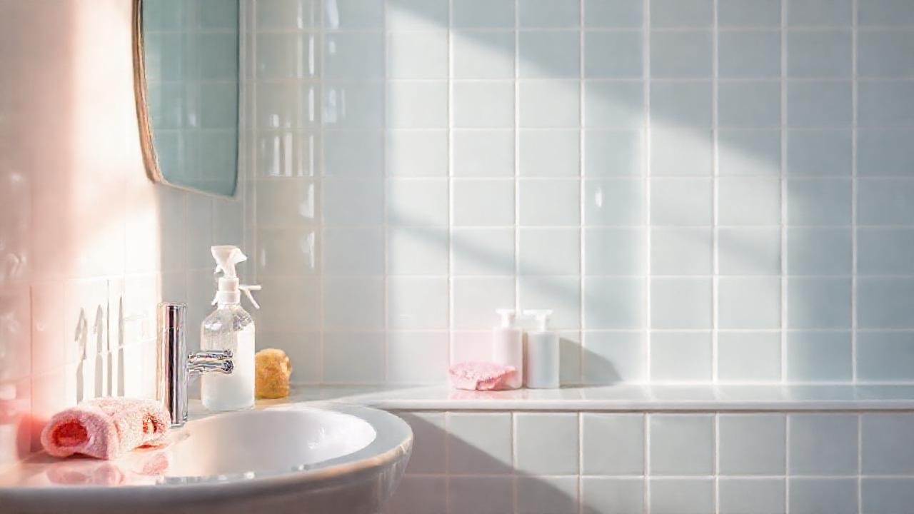 Un baño pastel limpio e invitante